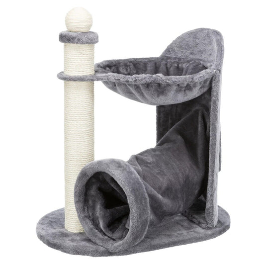 Baza Gandia Jute & Plush 2-Level 26.8" Cat Tree with Scratching Post & Hammock, Gray