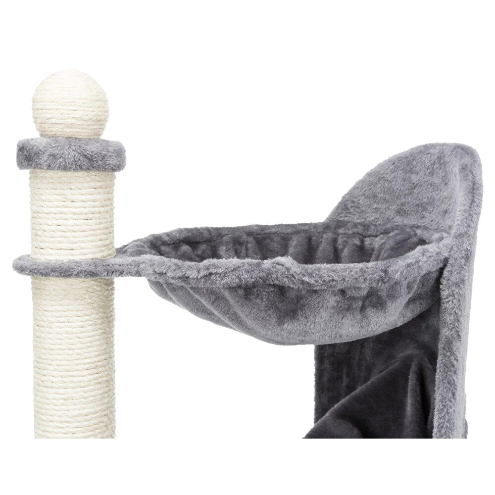 Baza Gandia Jute & Plush 2-Level 26.8" Cat Tree with Scratching Post & Hammock, Gray