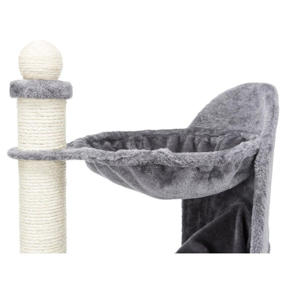 Baza Gandia Jute & Plush 2-Level 26.8" Cat Tree with Scratching Post & Hammock, Gray